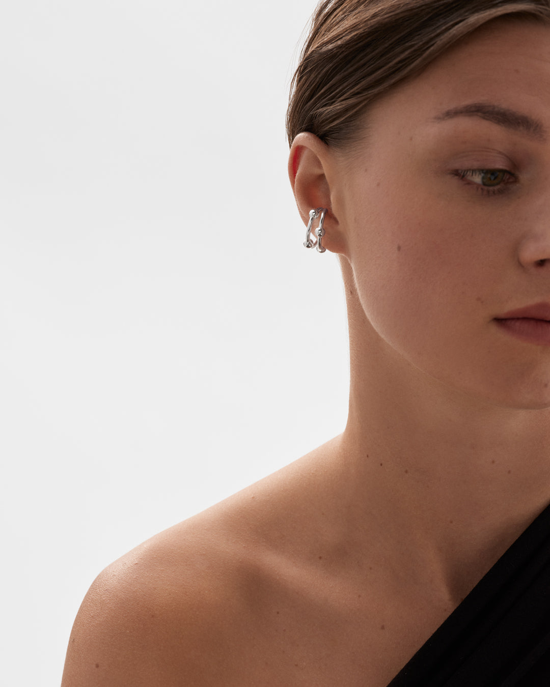 Kehät-ear cuff hopea