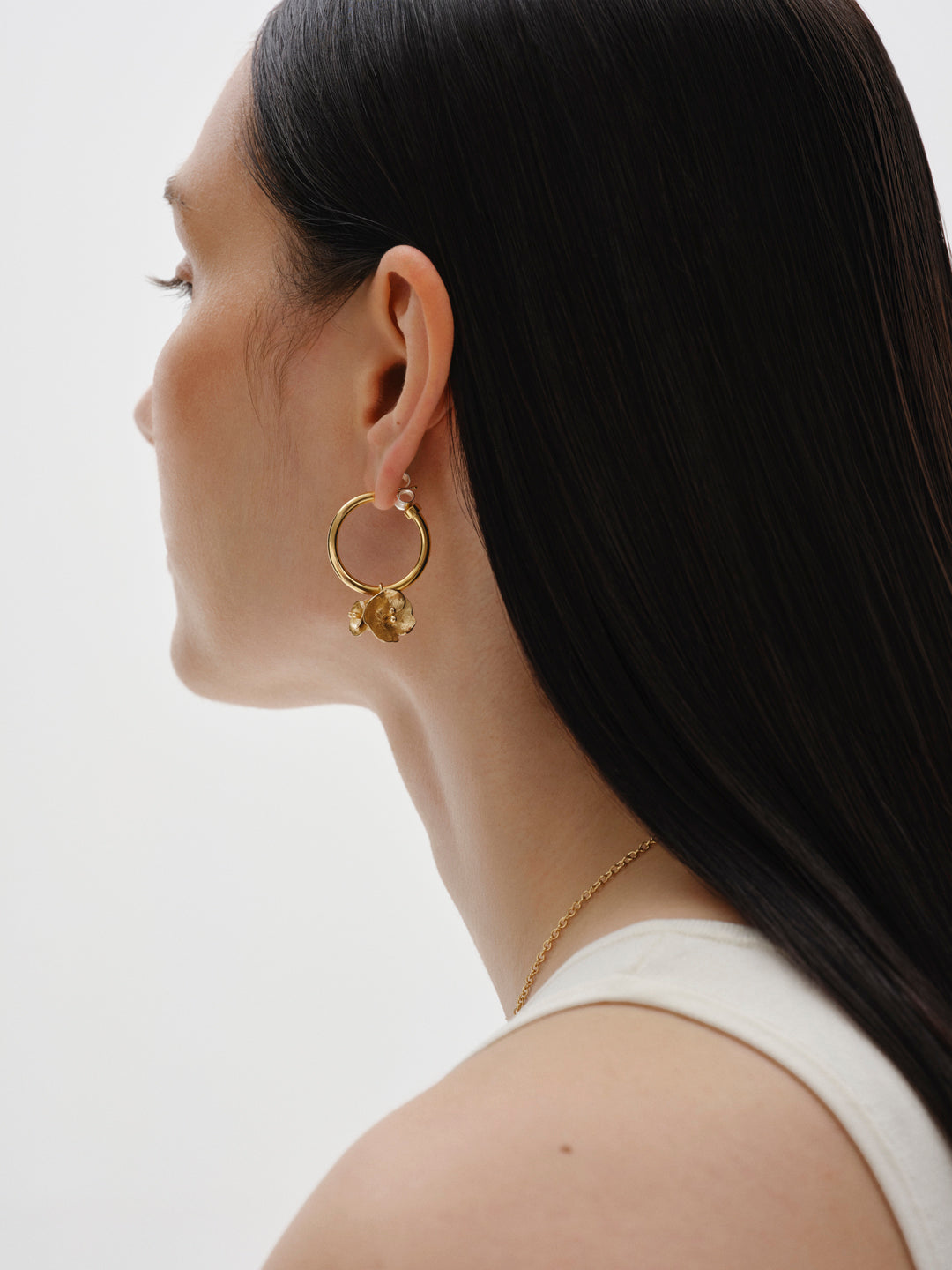 Summer Night Rose hoop earrings bronze