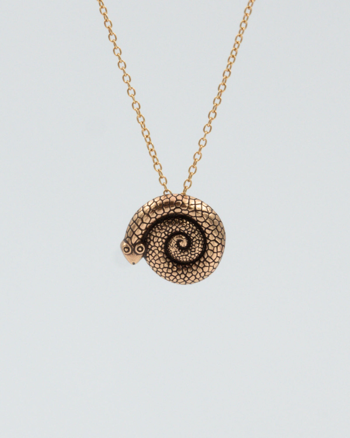 Held Copper snake buckle pendant bronze