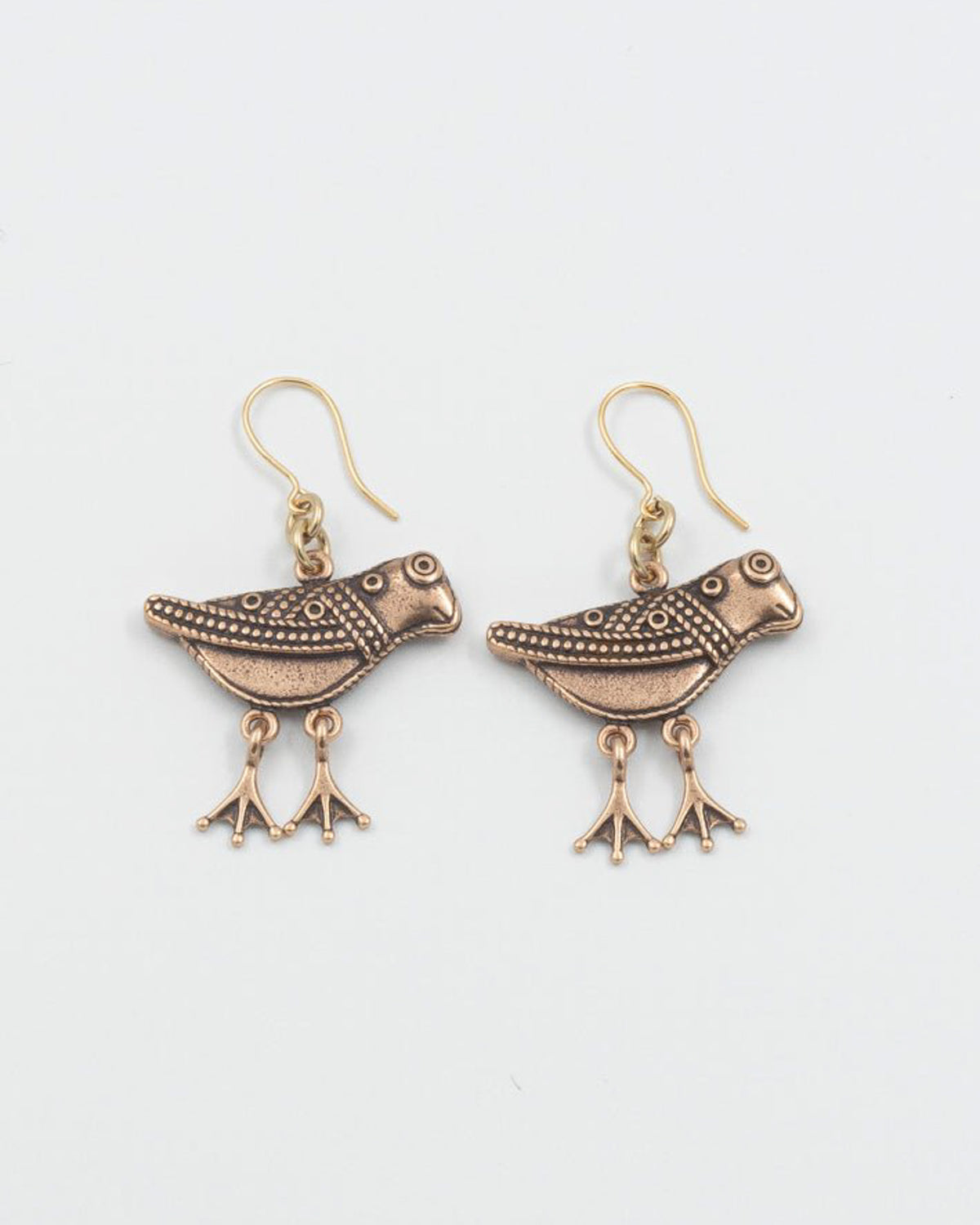 Pidetty Hattulan lintu -korvakorut koukku pronssi