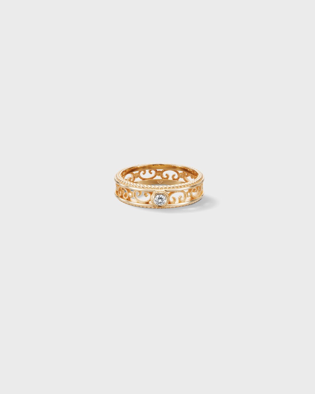 Filigraani-sormus 5mm 1x0,06ct kulta