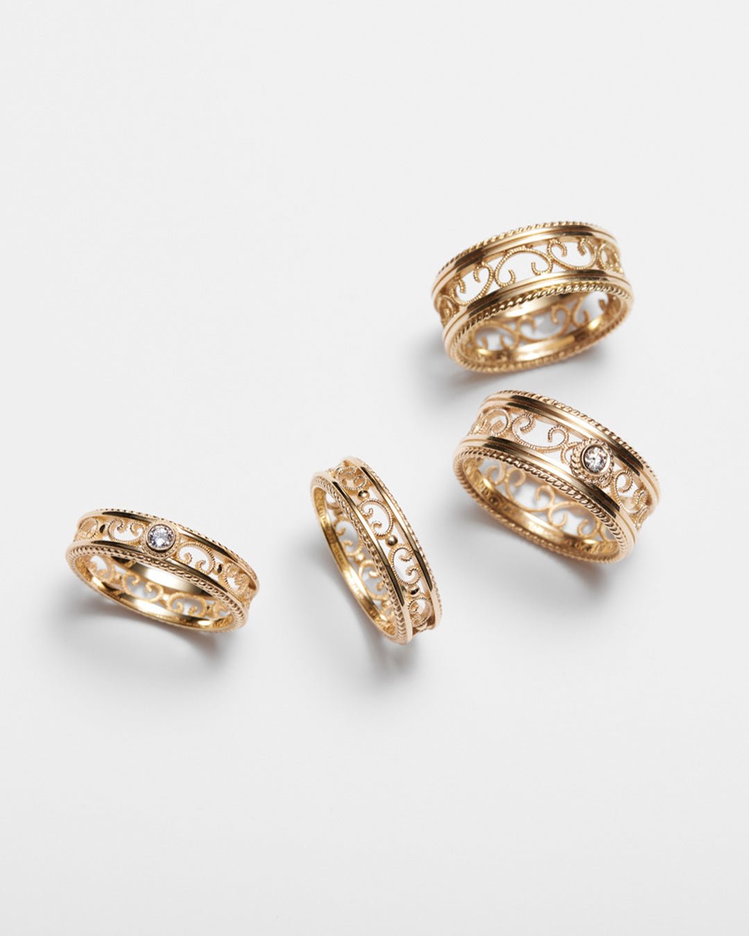Filigraani-sormus 5mm 1x0,06ct kulta