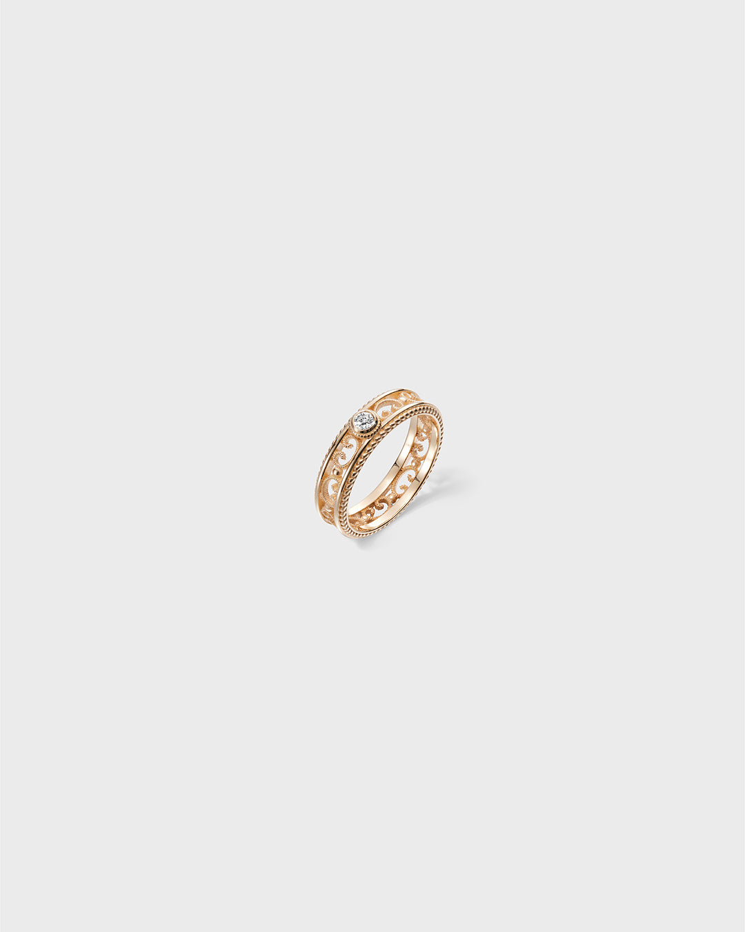 Filigraani-sormus 5mm 1x0,06ct kulta