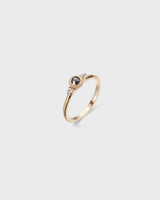 Beloved Diamond Ring 3 stones black gold