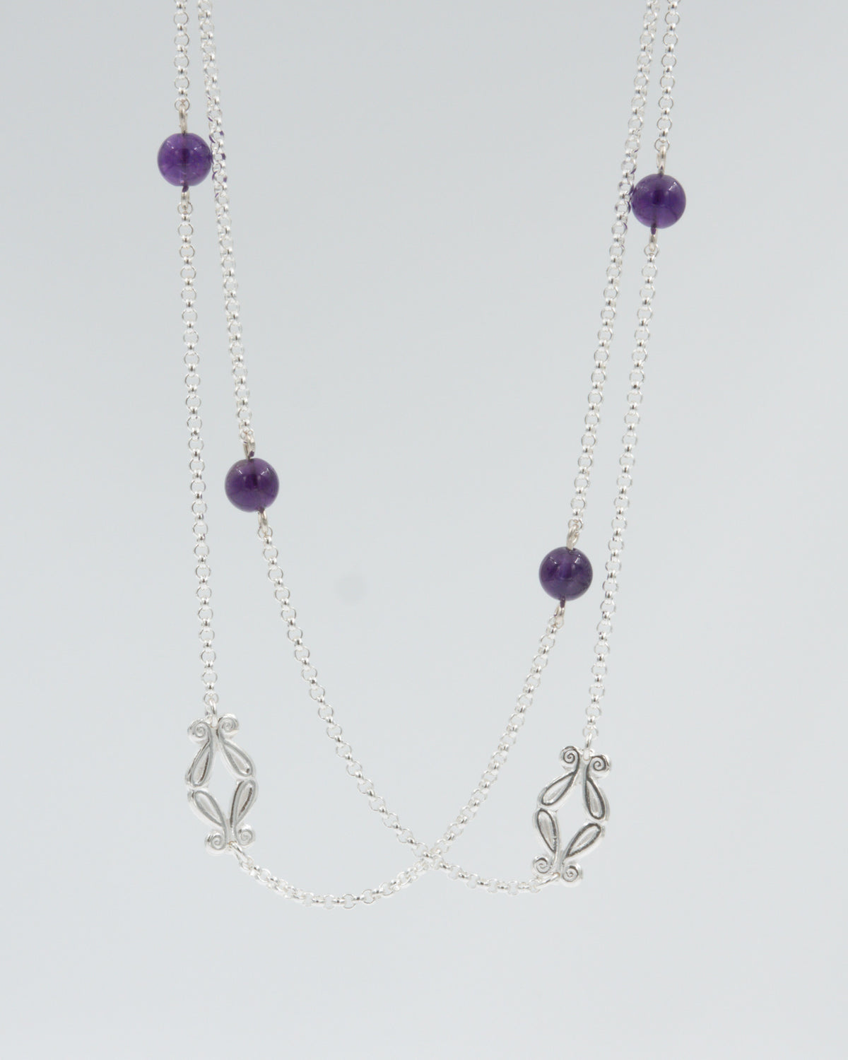 Held Iris necklace 85 cm silver amethyst