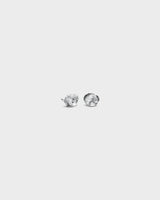 Summer night rose single miniature earring silver