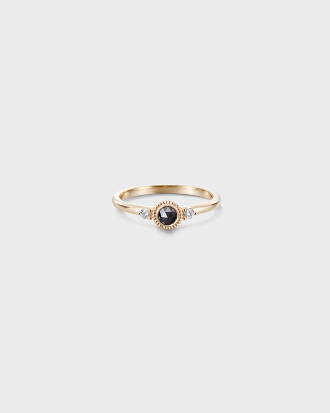 Beloved Diamond Ring 3 stones black gold